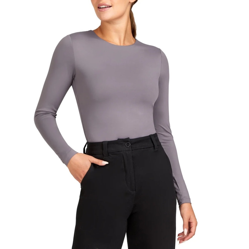 Frank And Oak NWOT Taupe Fitted Long Sleeve Top - Soft Stretch Minimalist SizeXL